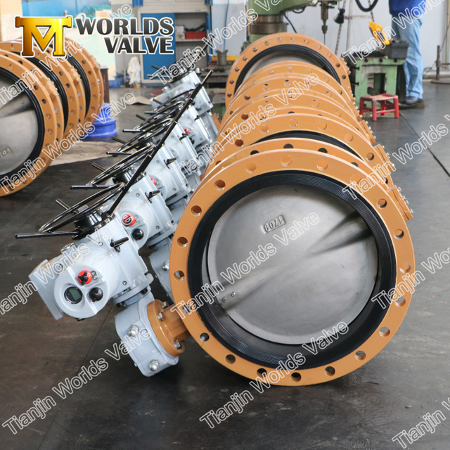 AWWAC504 Valve de papillons à double bride à brides avec actionneur électrique ON / OFF