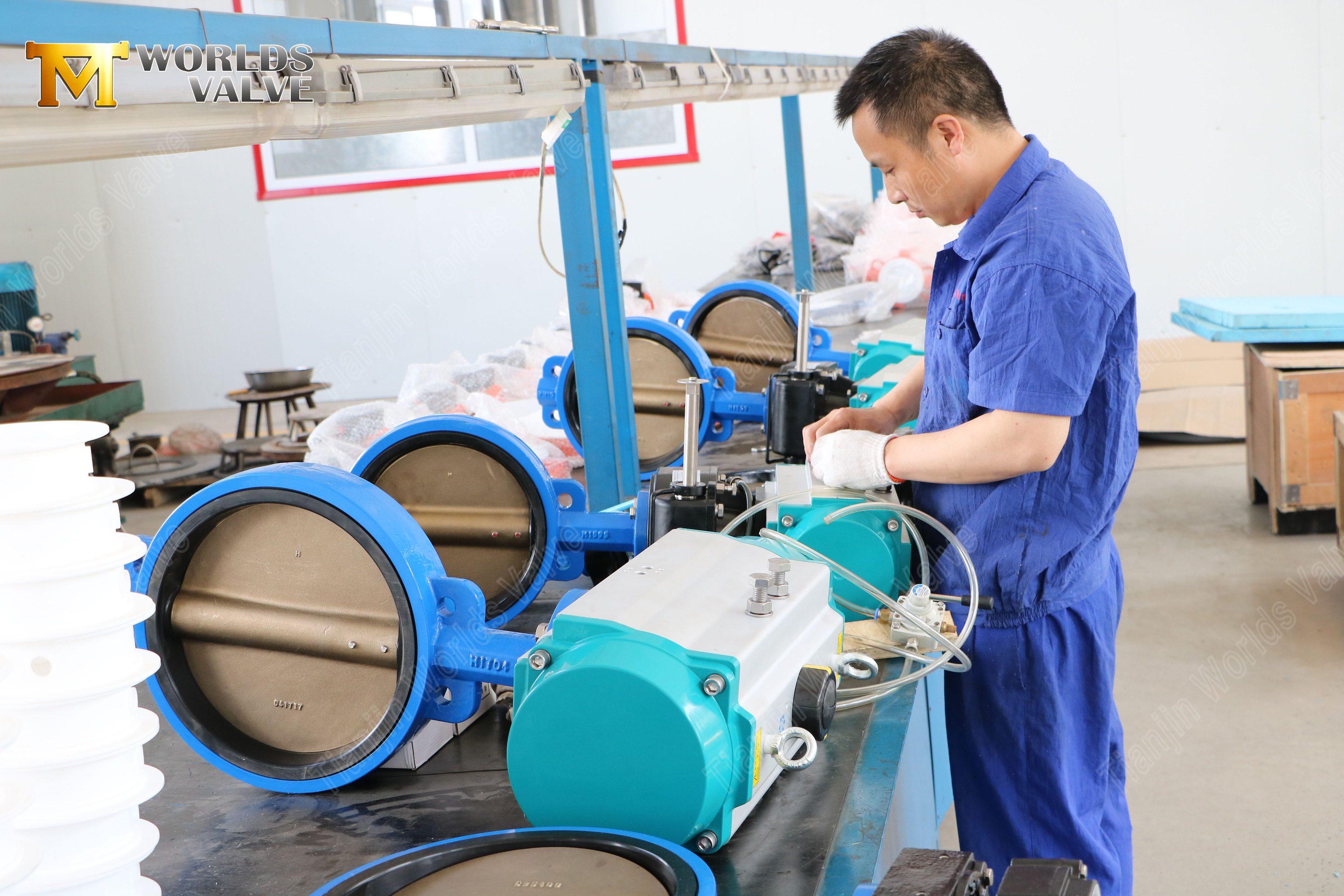 Vanne papillon pneumatique &agrave; plaquette avec disque en bronze C95400 et interrupteur de fin de course, fournisseur OEM de taille compacte (8)