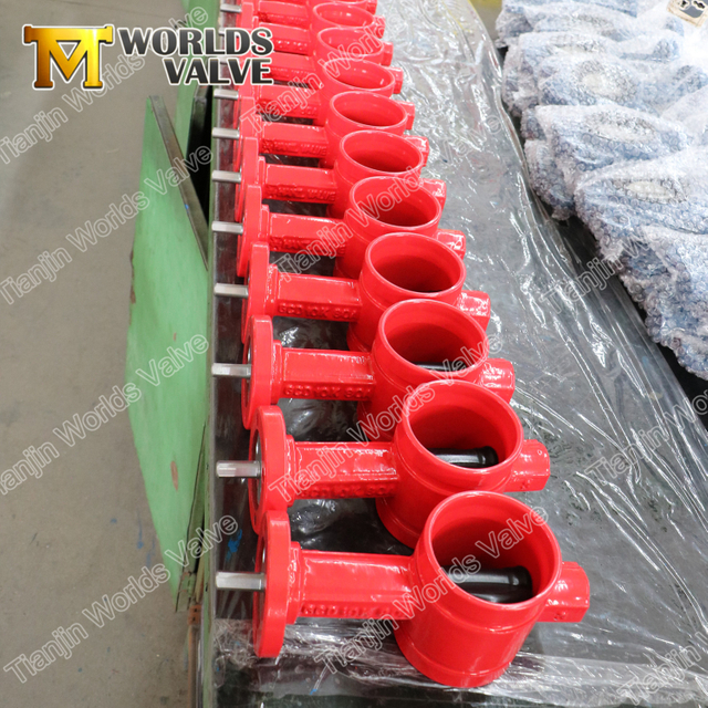 Vanne papillon de cannelure de disque de revêtement en caoutchouc EPDM PN10 PN16