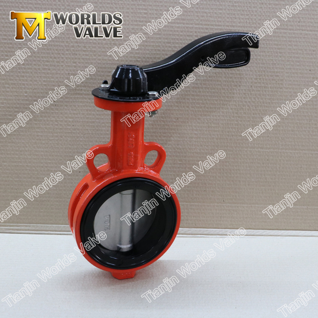 Vanne papillon à siège en caoutchouc à levier en aluminium