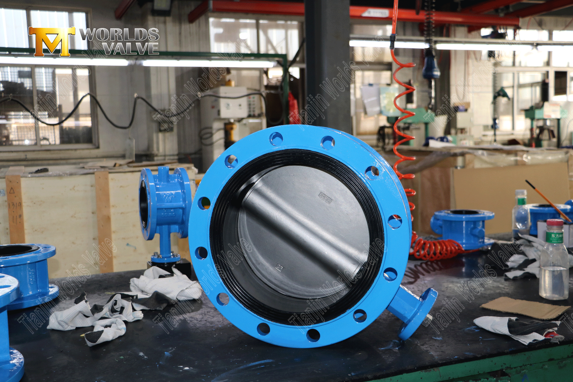 Connexion double &agrave; bride vanne en caoutchouc vulcanis&eacute;