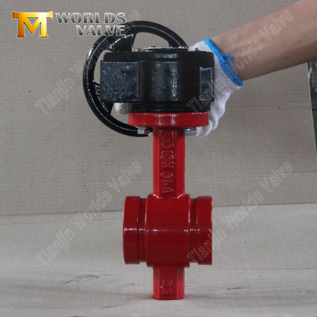 Vanne papillon rainurée certifiée avec boîte de vitesses | Fabricant OEM de vannes mondiales