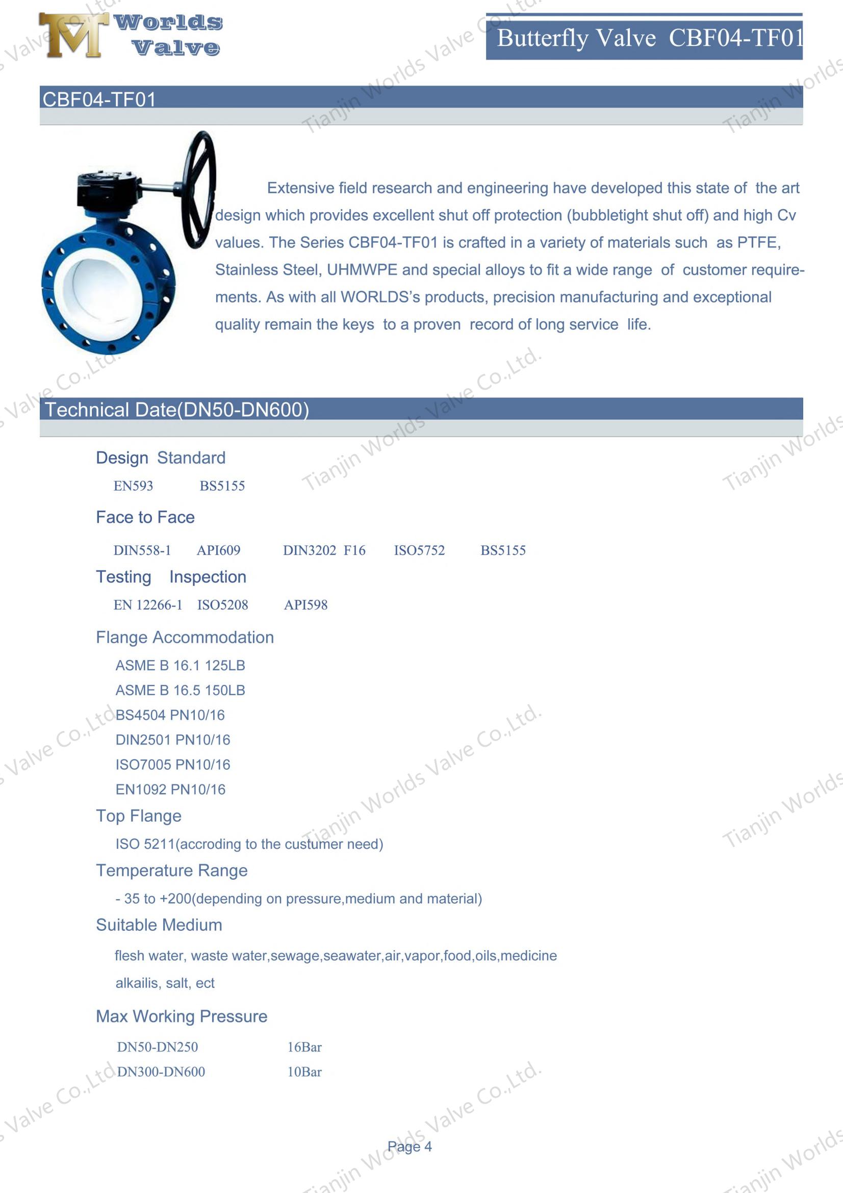 Valves de papillons &agrave; doublure PTFE &agrave; double puan &agrave; double brille (1)