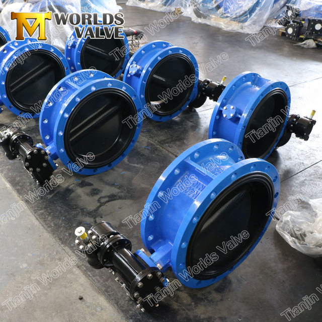 Vanne papillon à double bride à étanchéité centrale avec disque entièrement recouvert de caoutchouc