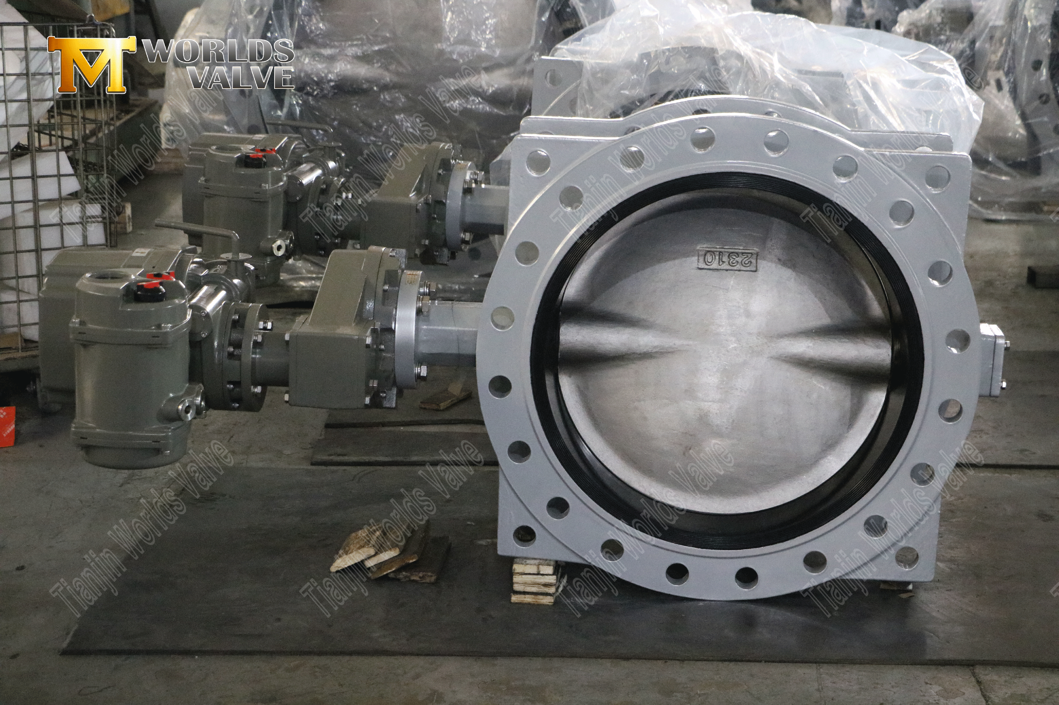 Vannes de papillons motoris&eacute;s - Vanne papillon &agrave; bride double avec actionneur &eacute;lectrique (2)