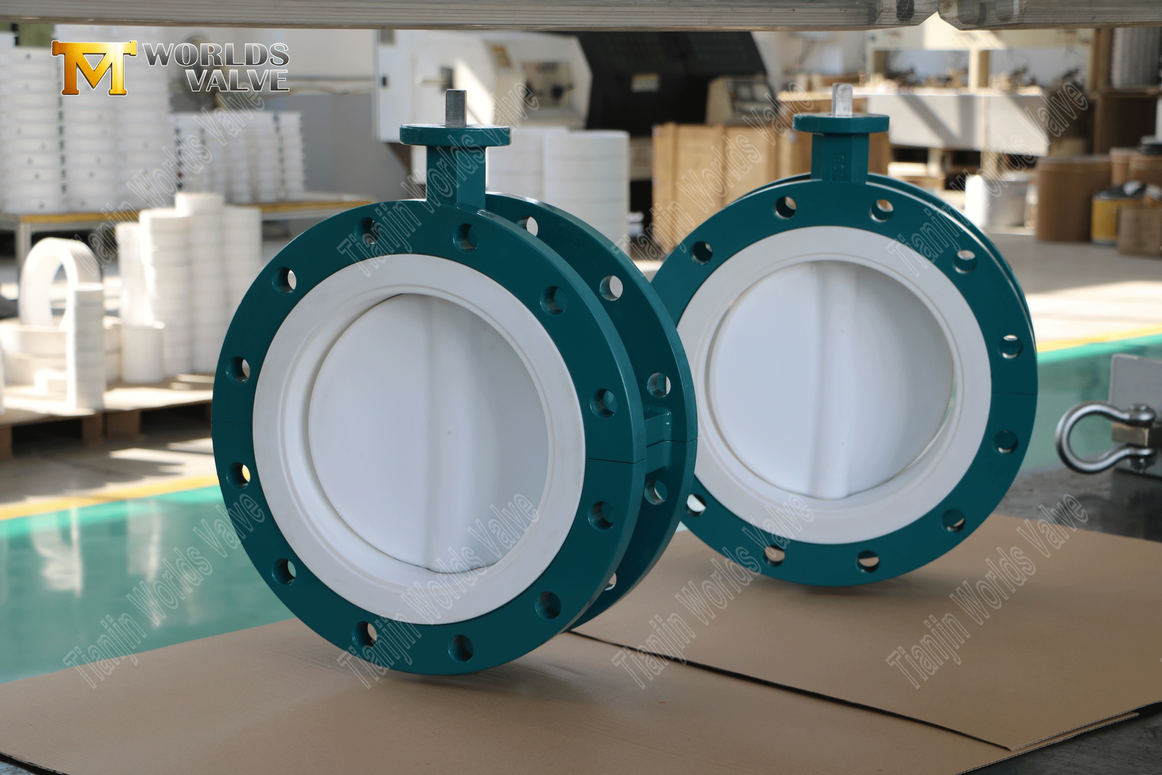 Vanne papillon &agrave; bride en PTFE en deux pi&egrave;ces, corps WCB et commande par engrenage-1 (2).png