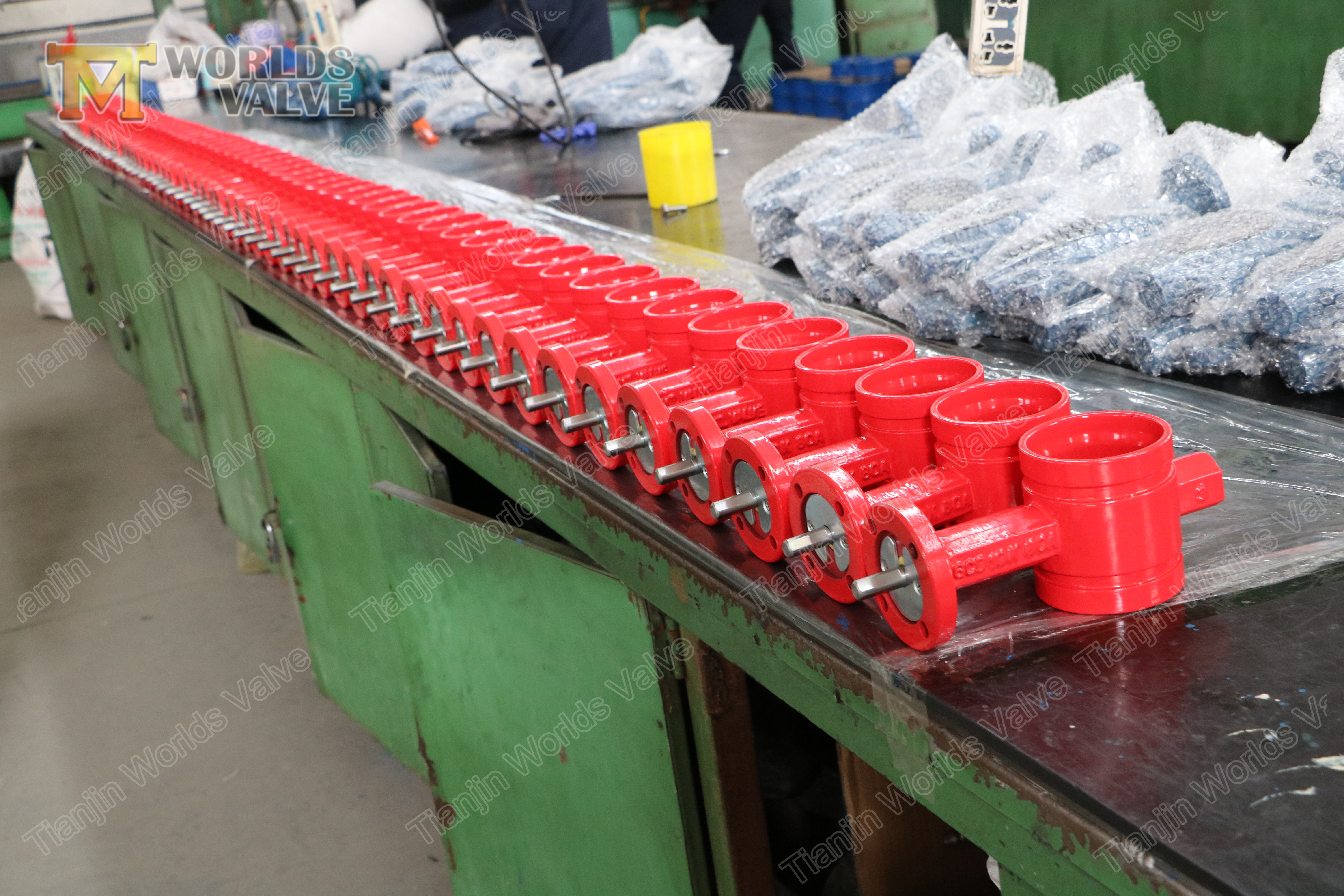 Soupape papillon &agrave; 3 ductile de fer rainur&eacute;e