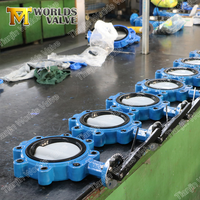 Valve à papillons à disque recouvert de nylon et taraudé PN10 PN16 CL125 CL150 JIS10K JIS5K