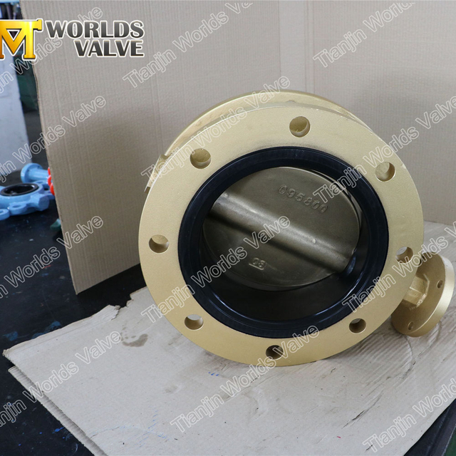 Vannes papillon de type concentrique à double bride en bronze d'aluminium PN10 PN16 Class150 TableD TableE