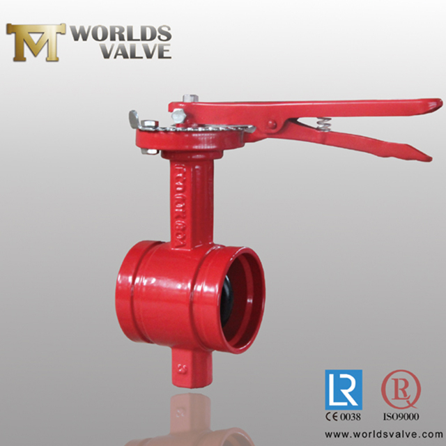 Vanne papillon à extrémité rainurée à disque enduit EPDM/NBR/VITON /BUNA