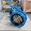 AWWA C504 Double Bride Butterfly Valve AWWAC207 Raccordement à bride avec opérateur de boîte de vitesses