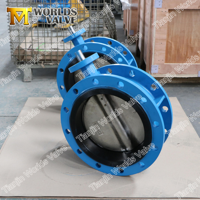 AWWA C504 Double Bride Butterfly Valve AWWAC207 Raccordement à bride avec opérateur de boîte de vitesses