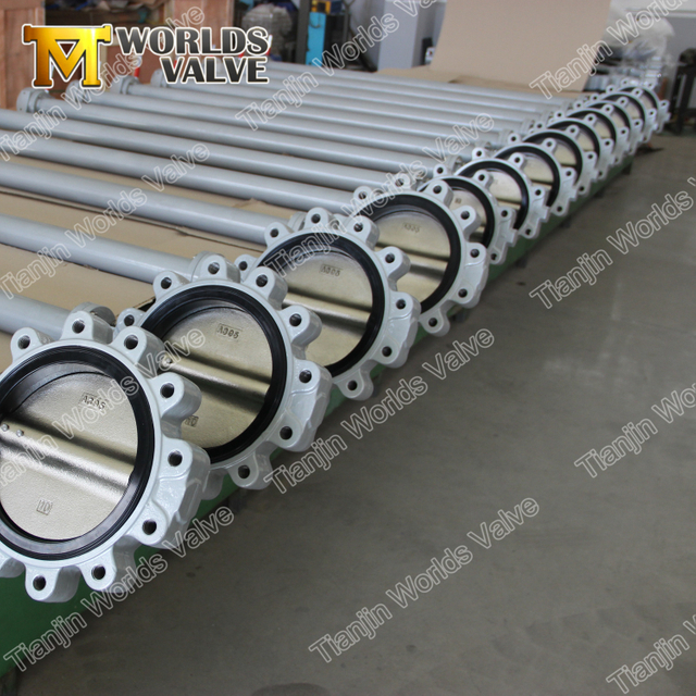 Valve de papillon fileté de type cosse de bonne qualité avec tige / tige longue / étendue