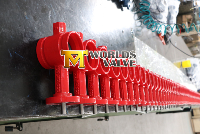 Vanne papillon gaufrée rainurée avec disque recouvert de caoutchouc