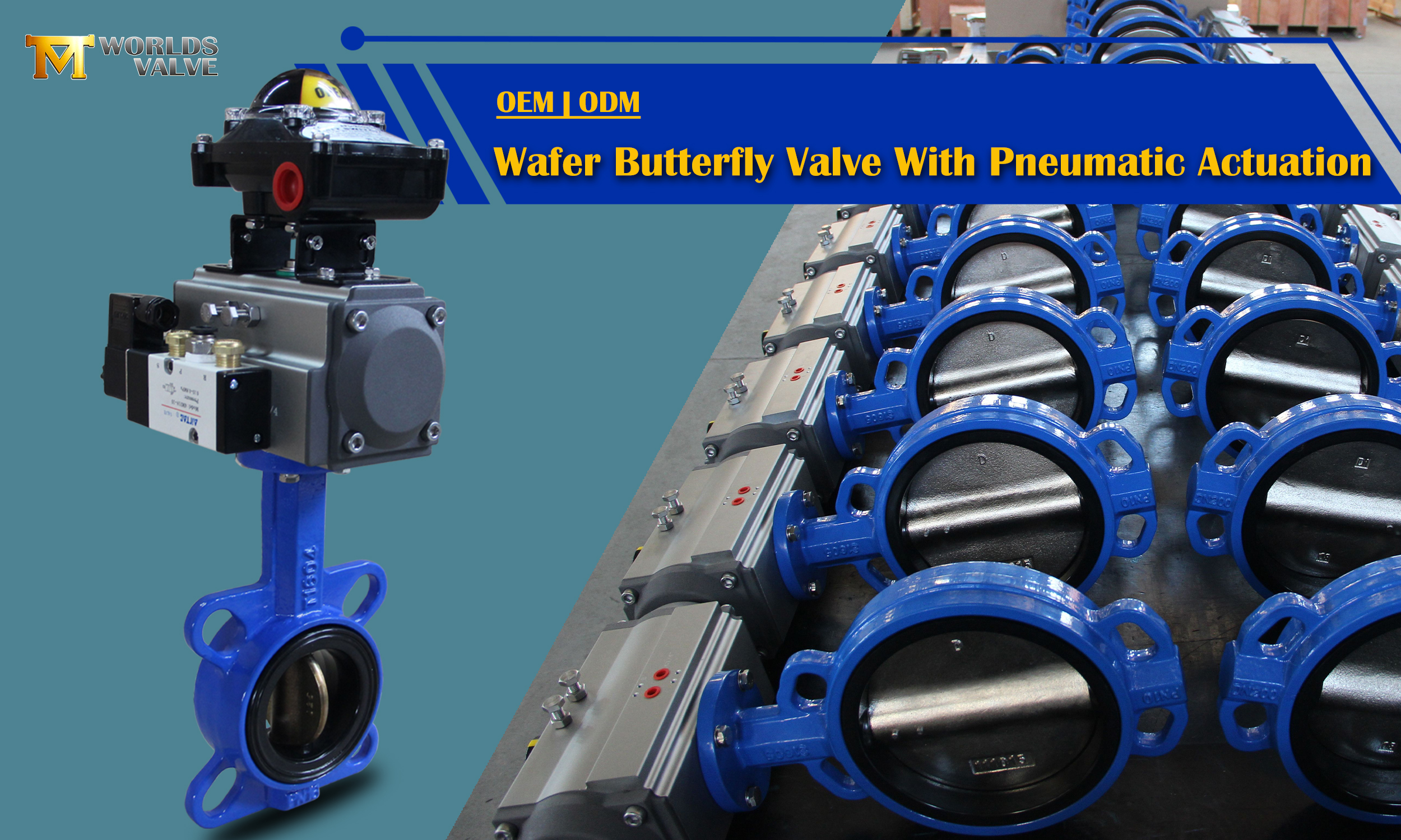 Vannes de papillons à plate-forme de commande pneumatique avec interrupteur limité