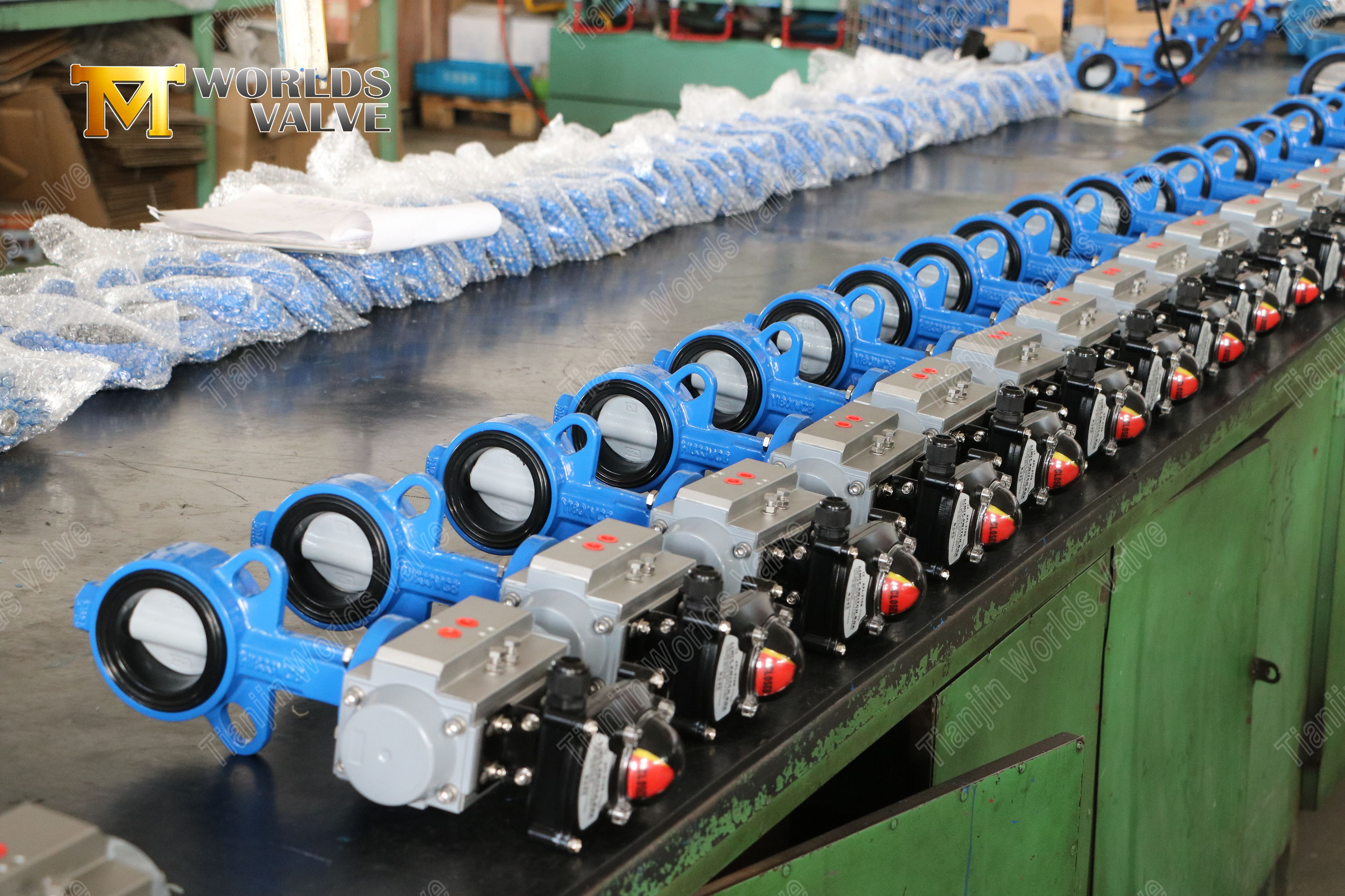 Vanne de papillons &agrave; plaquette avec disque rev&ecirc;tu en nylon et corps WCB Resistance de corrosion rentable-1 (1)