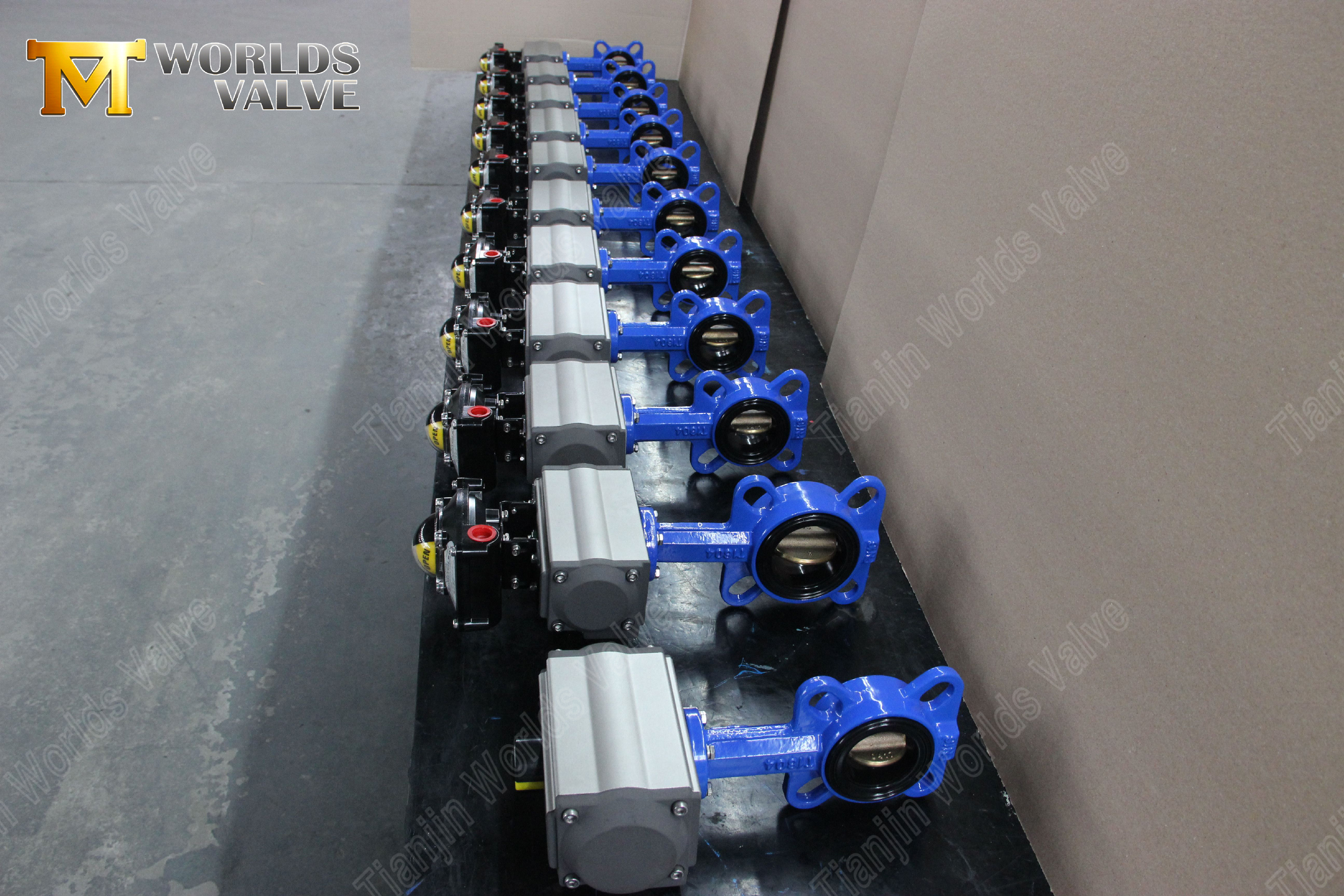 Vanne papillon pneumatique &agrave; plaquette avec disque en bronze C95400 et interrupteur de fin de course, fournisseur OEM de taille compacte (9)