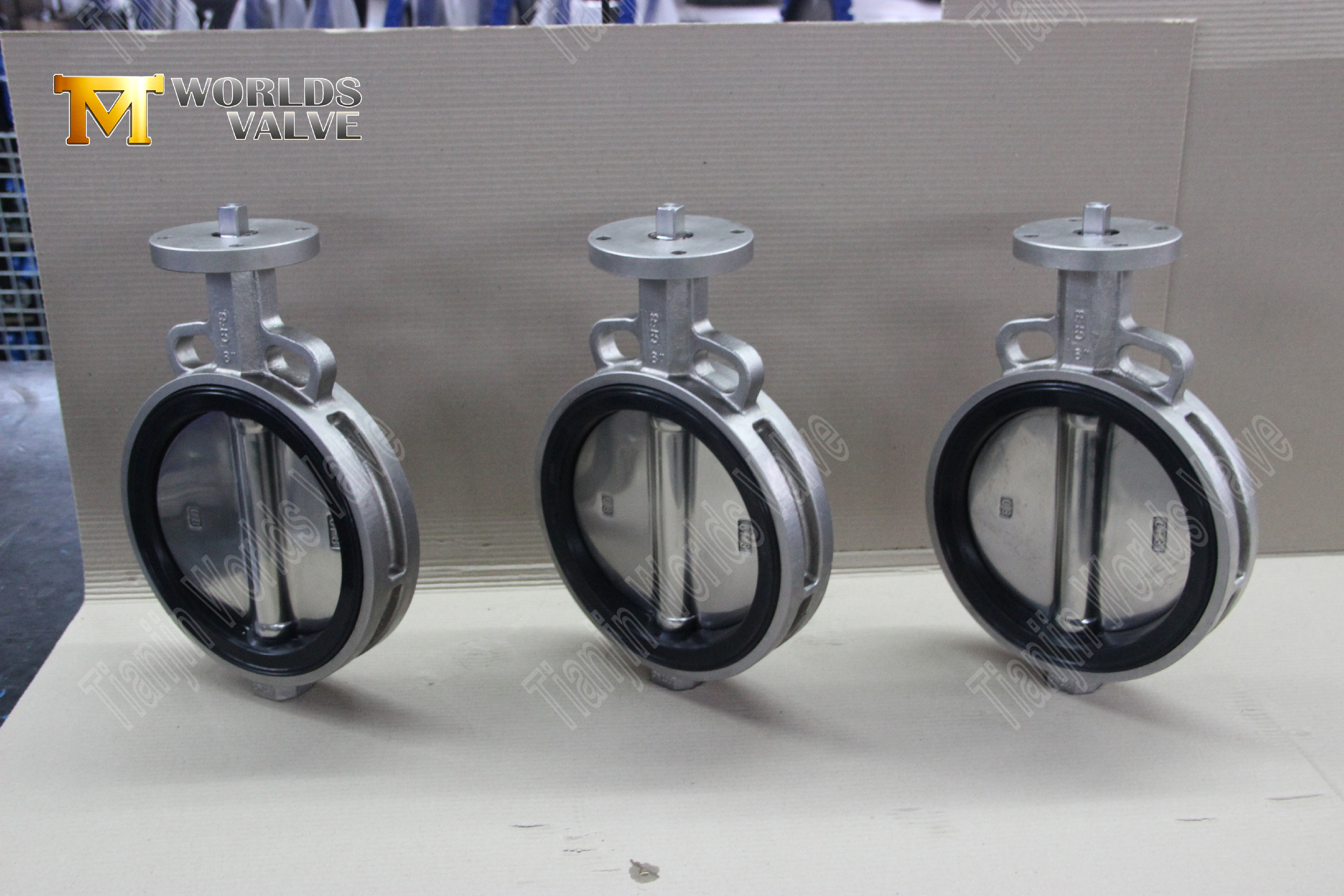 Vanne papillon de type plaquette avec corps de soupape en acier inoxydable et disque-2 (1)