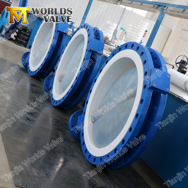 Vannes de papillons à carrosserie divisée en ptfe-fabricant de vannes papillon